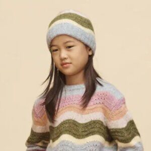 Zara Girls Wool Blend Stripe Beanie 10-14 Years